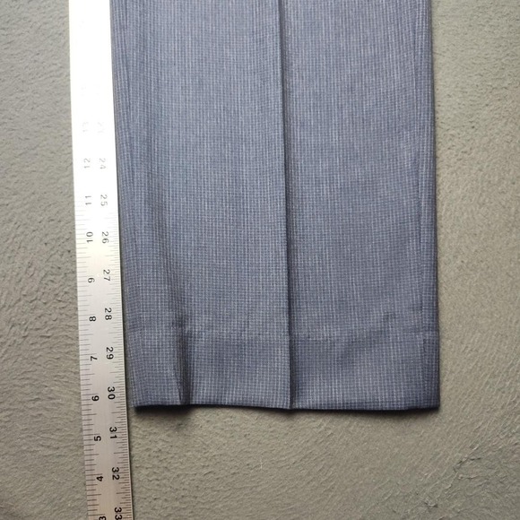 Hugo Boss Dress Pants Mens 36x31 Blue Gray Micro Check Flat Front Suit Sharp - Picture 12 of 15
